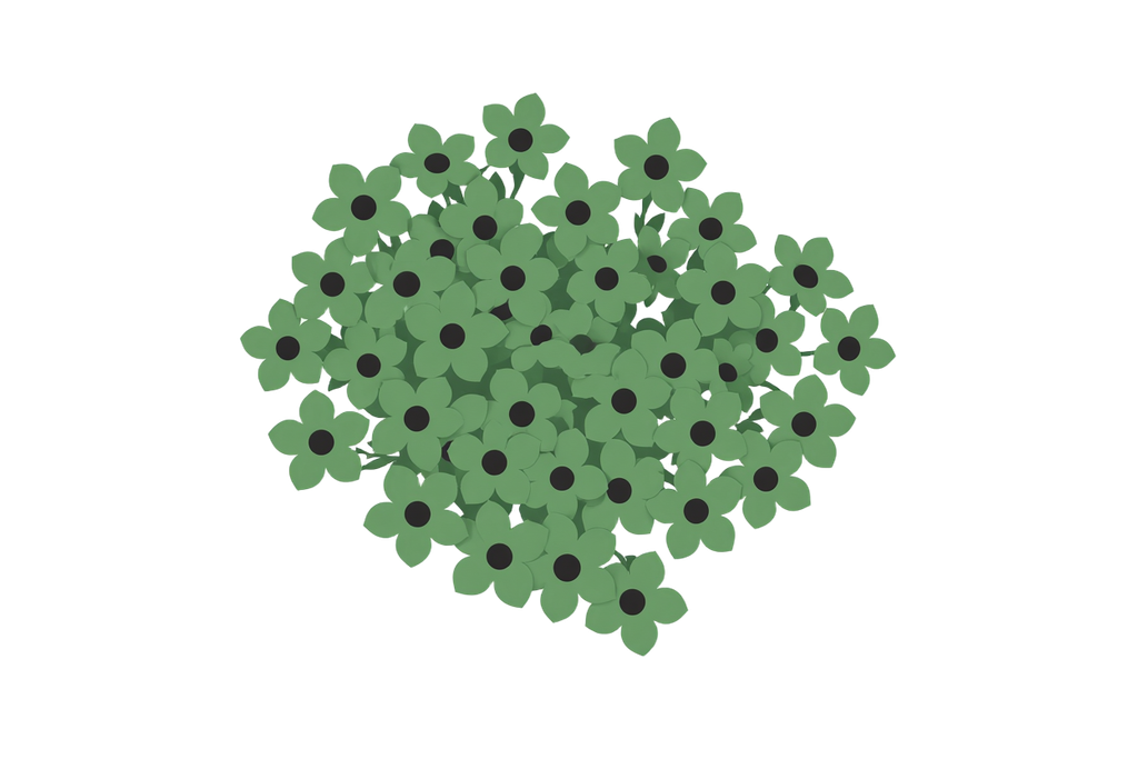 green-paper-flowers-illustration-white-background
