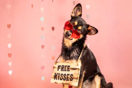 free-kisses-dog-in-sunglasses-on-pink-background-whitehorse